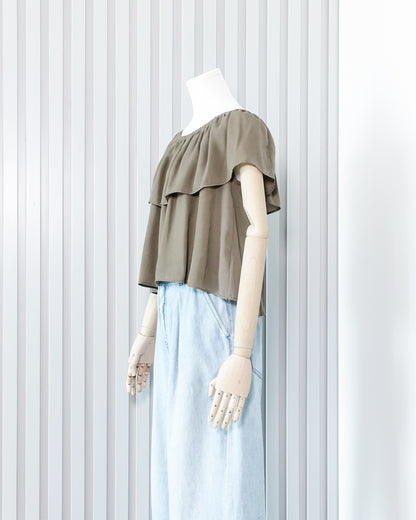 DISKEEN SURE Chiffon Flared Top 雪紡傘下擺上衣 | KOMMONS