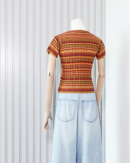 GAP Striped Short Sleeve Knitted Top 橫間短袖針織衫 | KOMMONS