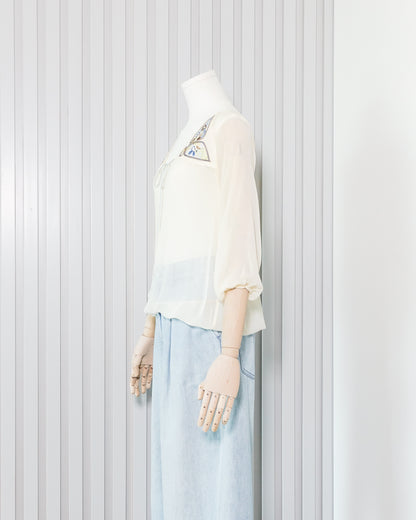 ZUCOZZ Bohemian Style Chiffon 3/4 Sleeve Top 民族風雪紡中袖上衣 | KOMMONS