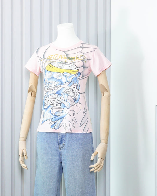 ED HARDY Printed Rhinstone T-shirt 印花閃石T恤 | KOMMONS