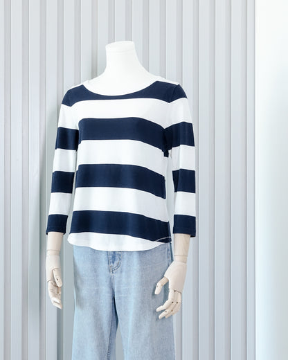 COS Striped 3/4 Sleeve T-shirt 粗橫間中袖T恤 | KOMMONS