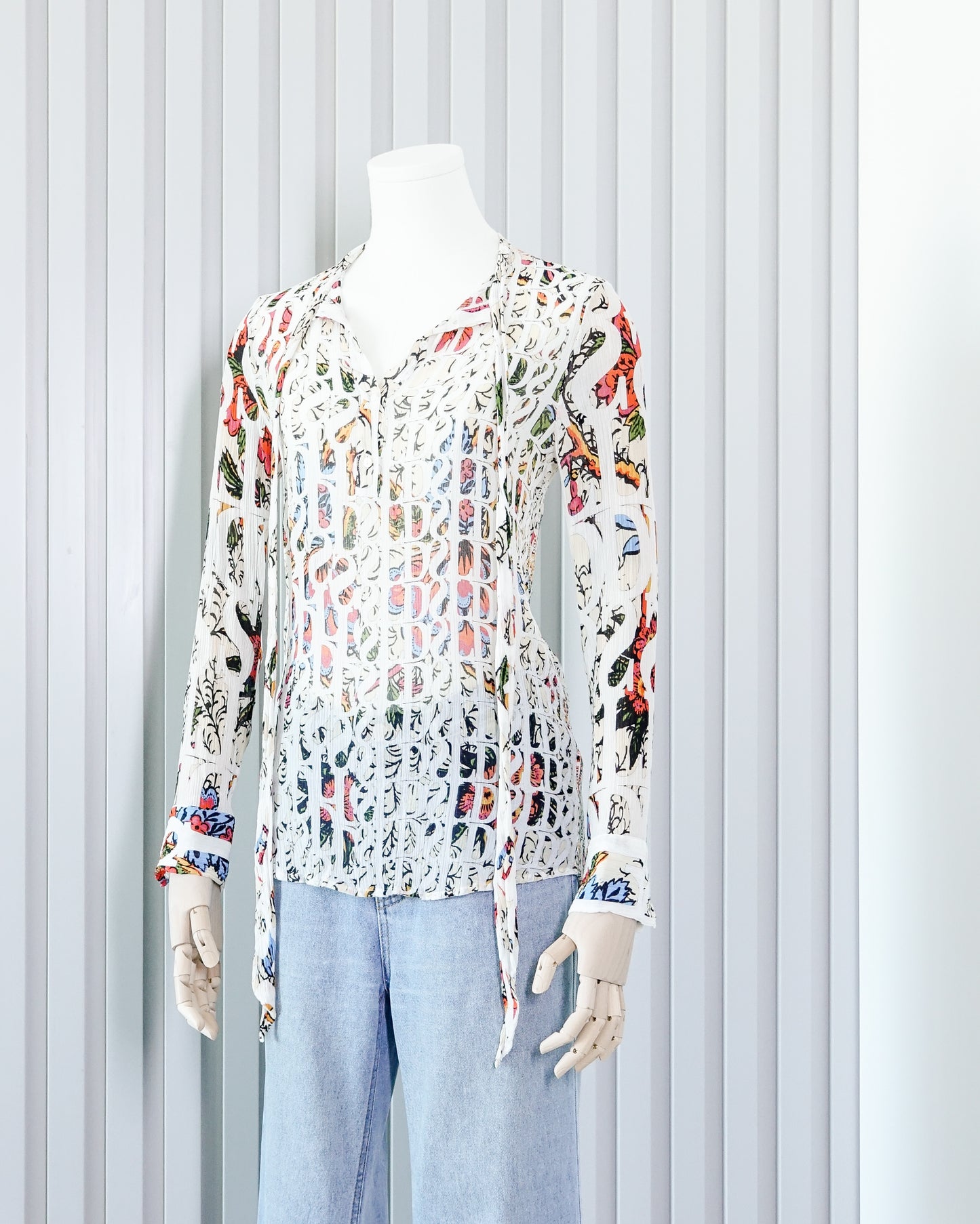 DESIGUAL Printed Chiffon Button-Front Top 印花雪紡扣鈕上衣 | KOMMONS