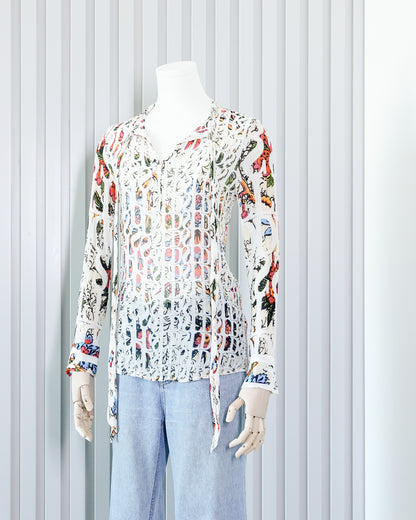 DESIGUAL Printed Chiffon Button-Front Top 印花雪紡扣鈕上衣 | KOMMONS