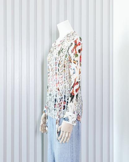 DESIGUAL Printed Chiffon Button-Front Top 印花雪紡扣鈕上衣 | KOMMONS