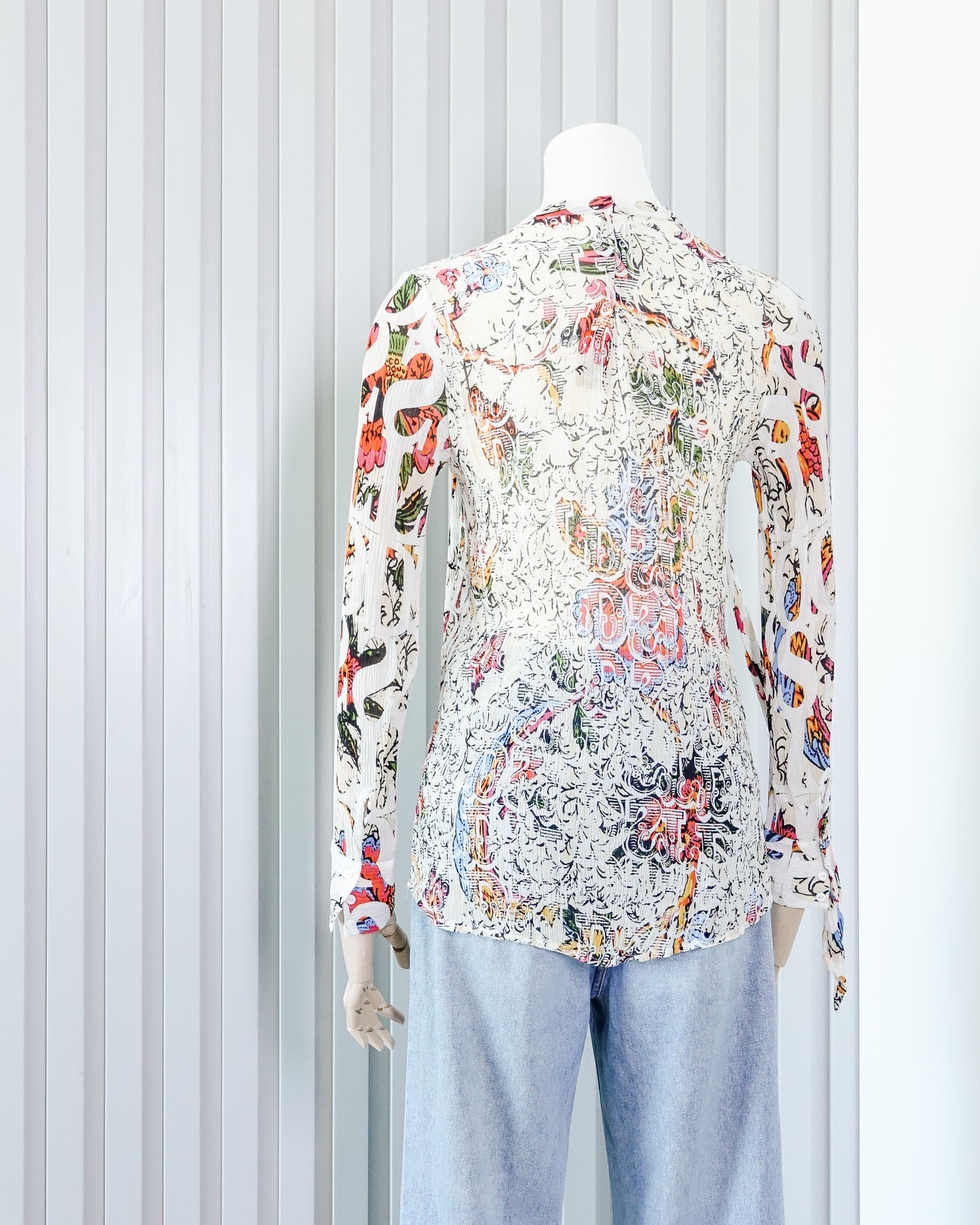 DESIGUAL Printed Chiffon Button-Front Top 印花雪紡扣鈕上衣 | KOMMONS