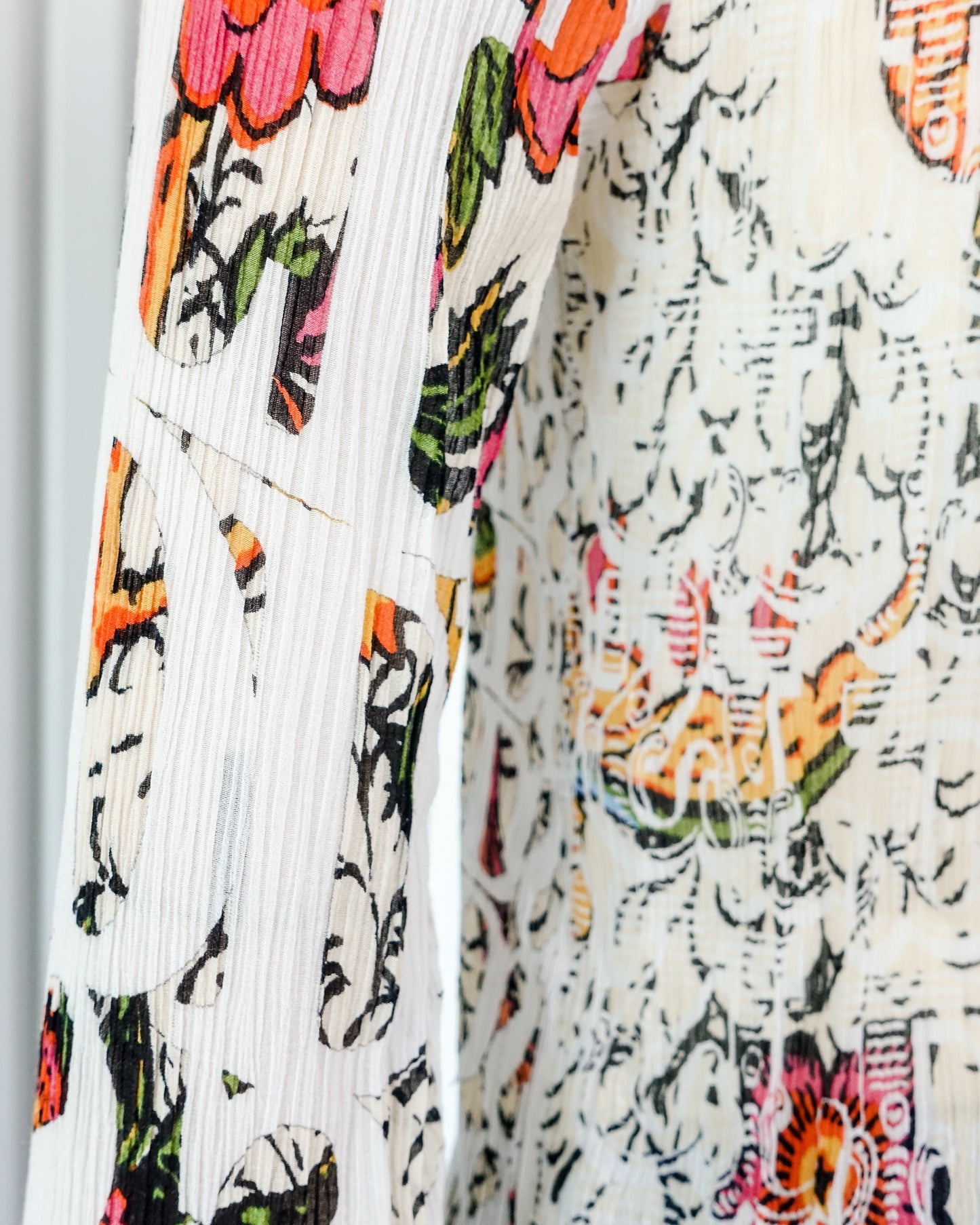 DESIGUAL Printed Chiffon Button-Front Top 印花雪紡扣鈕上衣 | KOMMONS