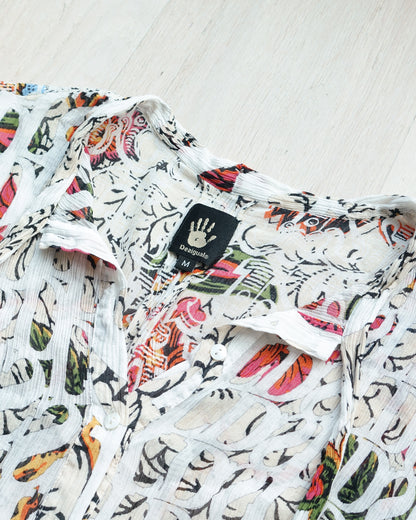 DESIGUAL Printed Chiffon Button-Front Top 印花雪紡扣鈕上衣 | KOMMONS