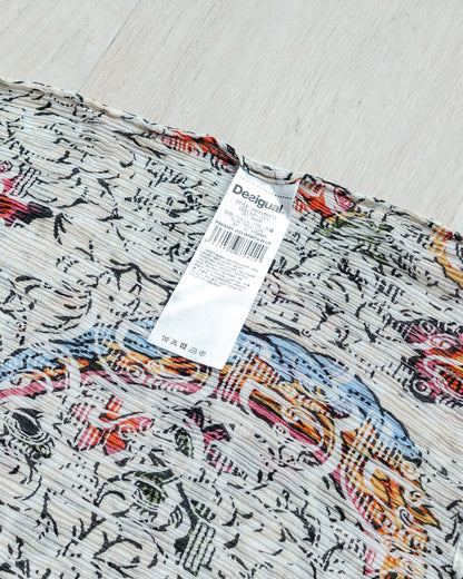 DESIGUAL Printed Chiffon Button-Front Top 印花雪紡扣鈕上衣 | KOMMONS