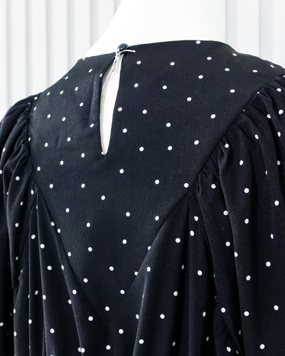 KASTANE Polka Dot Puff Sleeve Top 波點泡泡袖束腰上衣 | KOMMONS