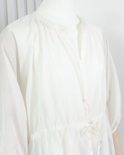 INGNI Sheer Button Front Drawstring Top 透膚扣鈕束腰上衣 | KOMMONS