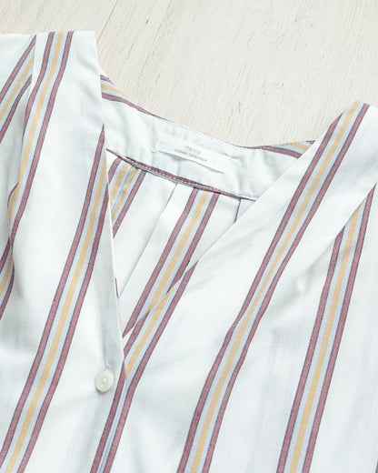 ITEMS URBAN RESEARCH Striped V-neck Button Front Top 直間V領扣鈕上衣 | KOMMONS