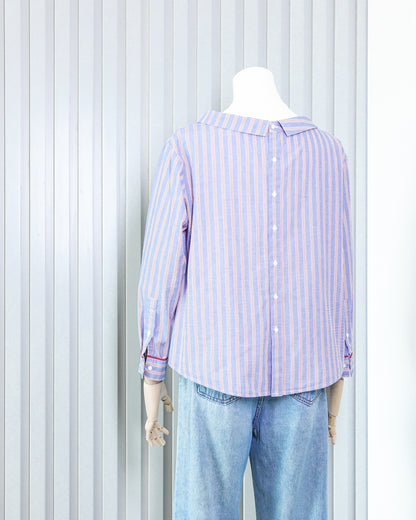 ETAM WEEKEND Striped Boat Neck Top 直間船領上衣 | KOMMONS