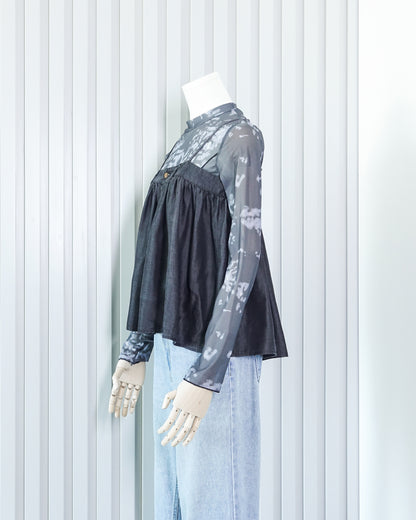 Mesh Top with Flowy Tank Top Layering Set 網紗上衣搭配吊帶背心套裝 | KOMMONS