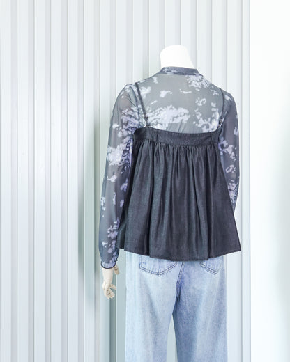 Mesh Top with Flowy Tank Top Layering Set 網紗上衣搭配吊帶背心套裝 | KOMMONS