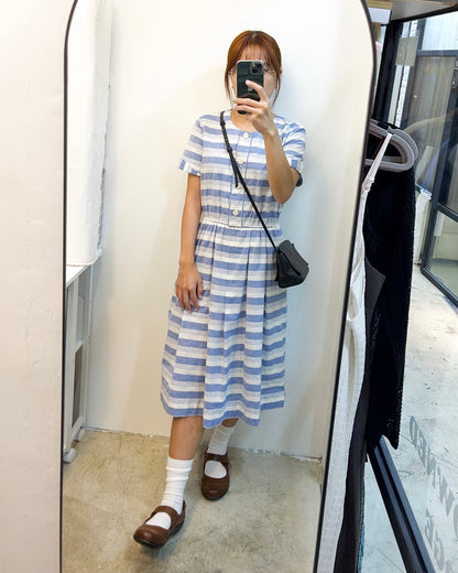 AVENIR Vintage Striped Short Sleeve Dress 古著橫間短袖連身裙 | KOMMONS