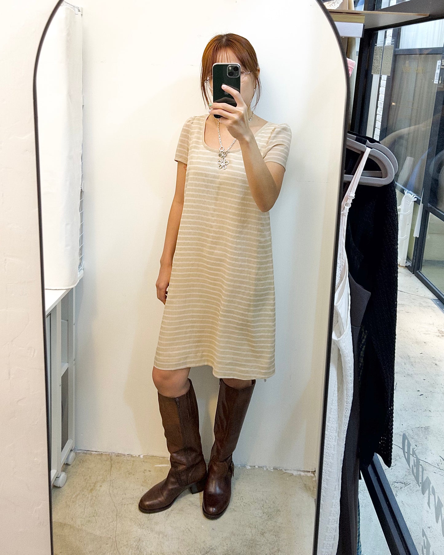 JILL STUART Vintage Striped Short Sleeve Dress 古著橫間短袖連身裙 | KOMMONS
