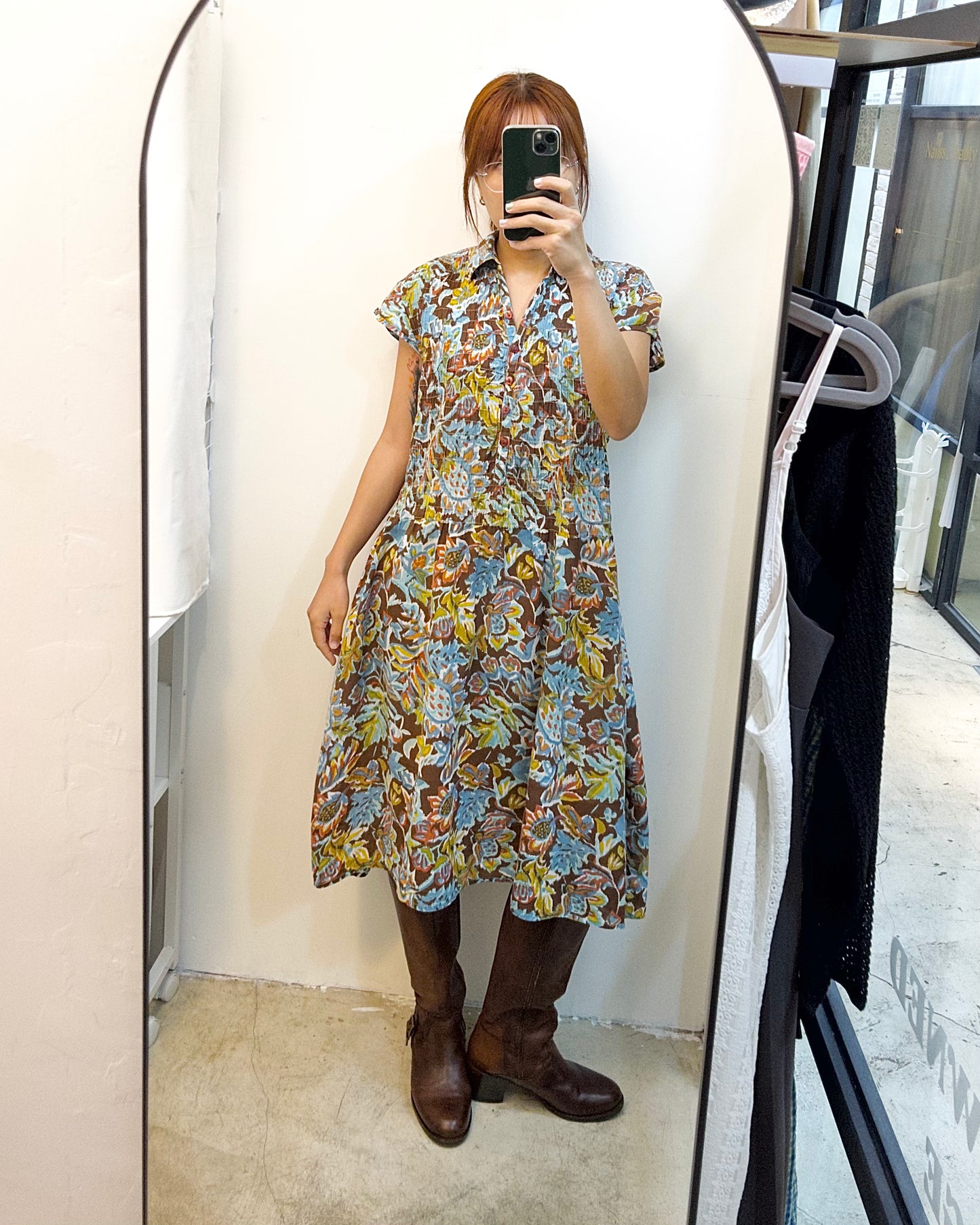Vintage Floral Short Sleeve Dress 古著花花短袖連身裙 | KOMMONS