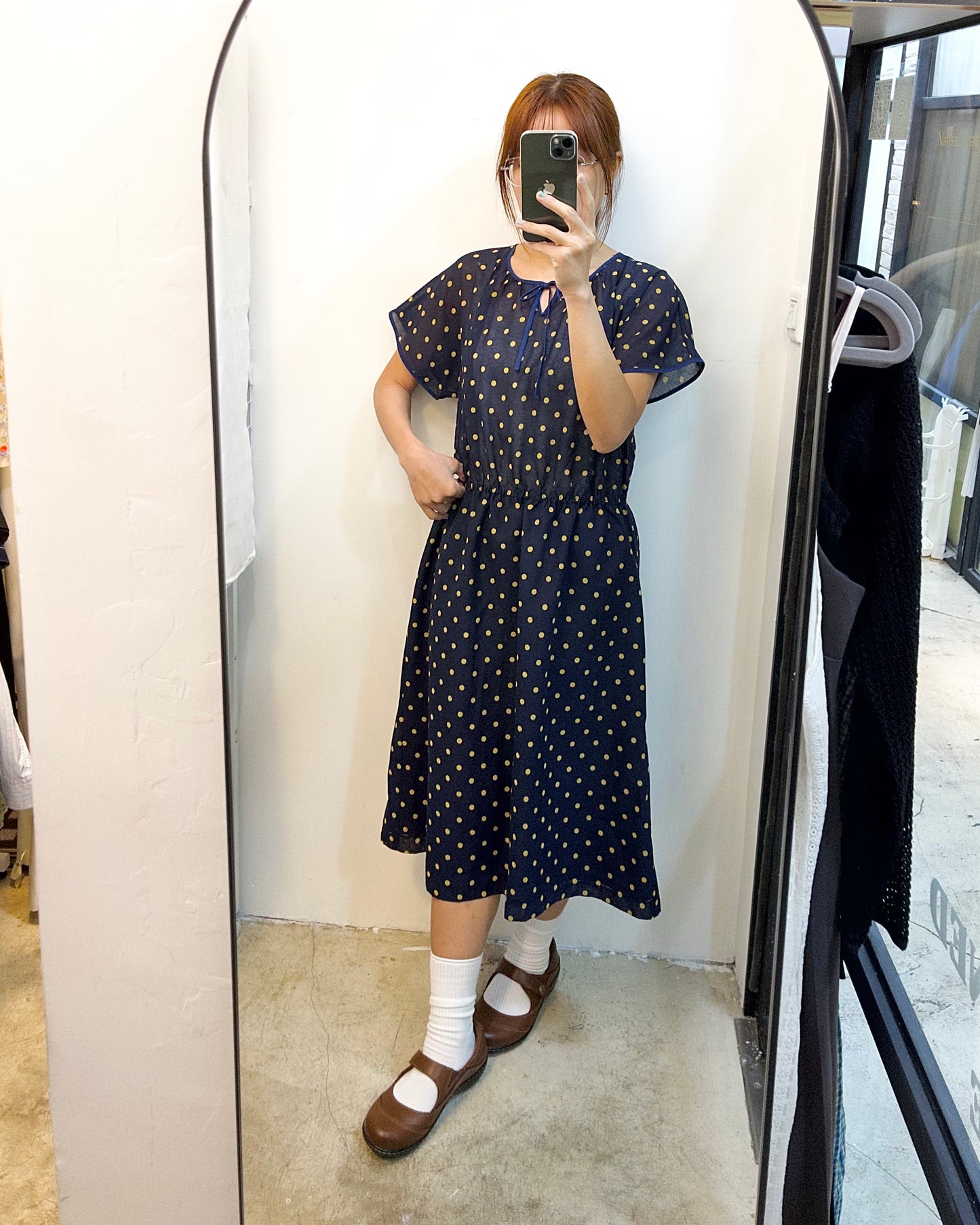 Vintage Polka Dot Short Sleeve Dress 古著波點短袖連身裙 | KOMMONS