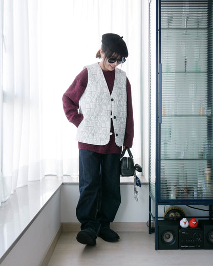 薄夾棉刺繡馬甲 - 白色屋仔 | Made by Chifa