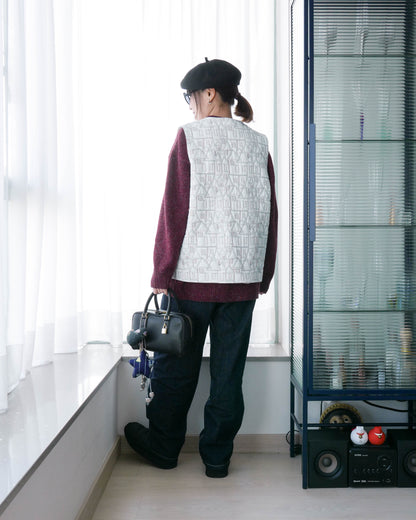 薄夾棉刺繡馬甲 - 白色屋仔 | Made by Chifa