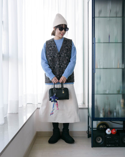 薄夾棉刺繡馬甲 - 黑色屋仔 | Made by Chifa