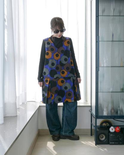 復古風V領無袖連身裙 | Made by Chifa