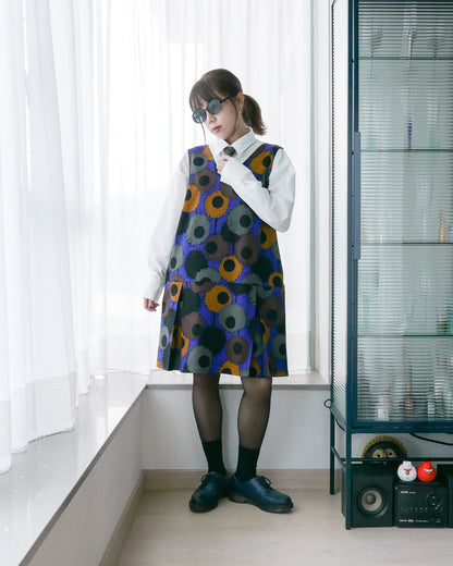 復古風V領無袖連身裙 | Made by Chifa