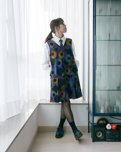 復古風V領無袖連身裙 | Made by Chifa