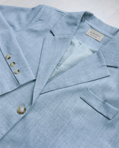 後腰帶西裝外套 - 灰 | Chifa Select