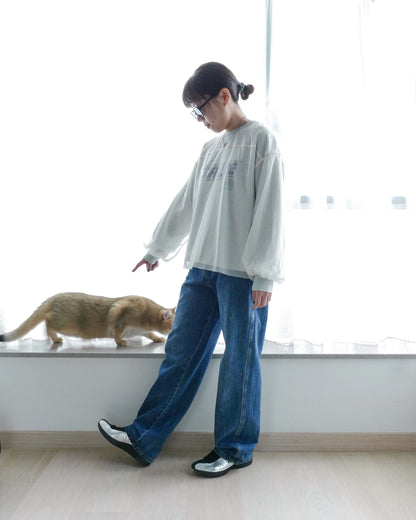 網紗薄衛衣 - 米灰 | Chifa Select