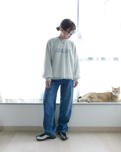 網紗薄衛衣 - 米灰 | Chifa Select