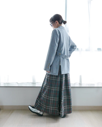 後腰帶西裝外套 - 灰 | Chifa Select