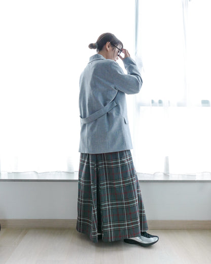 後腰帶西裝外套 - 灰 | Chifa Select