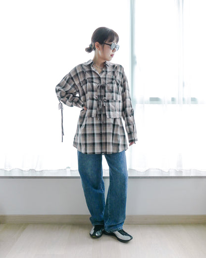 格子恤衫背心綁帶套裝 | Chifa Select