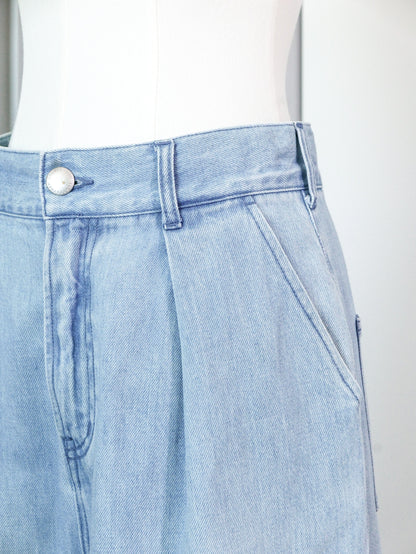 LOWRYS FARM Pleated Wide-leg Jeans 打褶闊腳牛仔褲 | KOMMONS