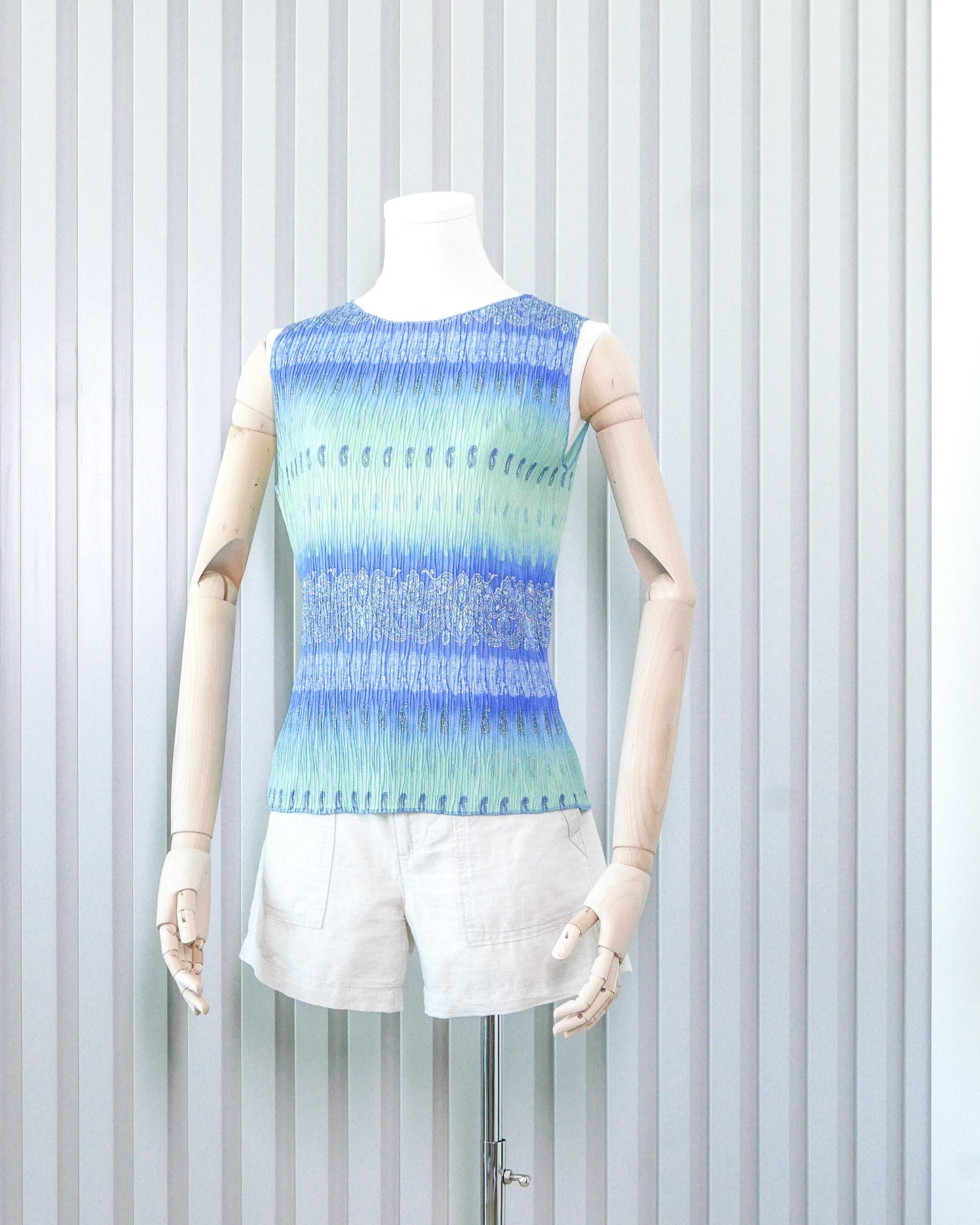 MARKS & SPENCER Paisley Ombre Crinkled Vest 腰果花漸變色皺皺背心 | KOMMONS