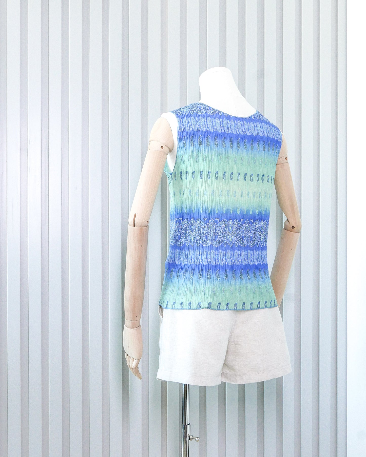 MARKS & SPENCER Paisley Ombre Crinkled Vest 腰果花漸變色皺皺背心 | KOMMONS