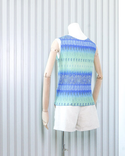 MARKS & SPENCER Paisley Ombre Crinkled Vest 腰果花漸變色皺皺背心 | KOMMONS