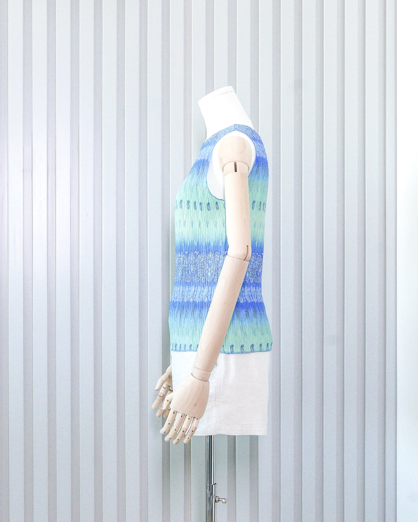 MARKS & SPENCER Paisley Ombre Crinkled Vest 腰果花漸變色皺皺背心 | KOMMONS