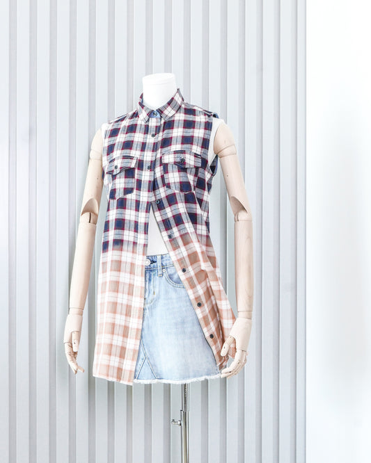 TOMMY HILFIGER Plaid Ombre Button Front Vest Shirt 格子漸變色背心恤衫 | KOMMONS