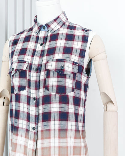 TOMMY HILFIGER Plaid Ombre Button Front Vest Shirt 格子漸變色背心恤衫 | KOMMONS