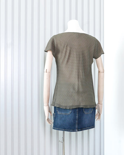 NINE WEST Polka Dot Cowl Neck Top 波點垂褶領上衣 | KOMMONS