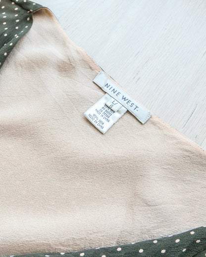 NINE WEST Polka Dot Cowl Neck Top 波點垂褶領上衣 | KOMMONS