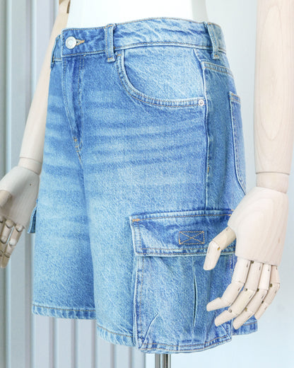 BERSHKA Denim Cargo Jorts 牛仔工裝短褲 | KOMMONS