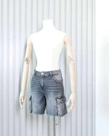 BERSHKA Denim Cargo Jorts 牛仔工裝短褲 | KOMMONS