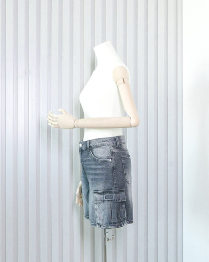 BERSHKA Denim Cargo Jorts 牛仔工裝短褲 | KOMMONS